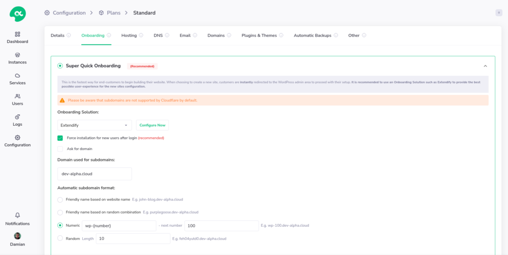 Super Quick Onboarding - Configuration - PanelAlpha v1.0.1