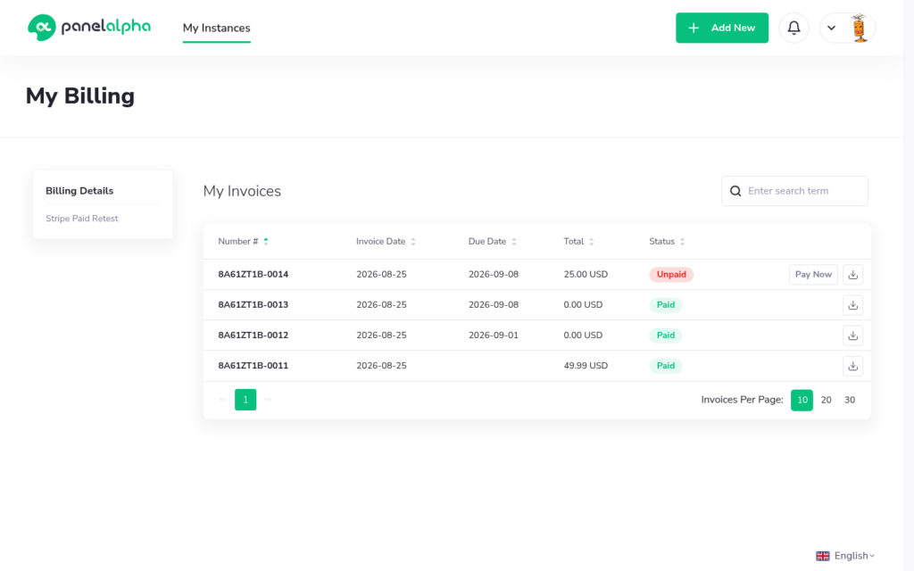My Billing - PanelAlpha v1.9.8
